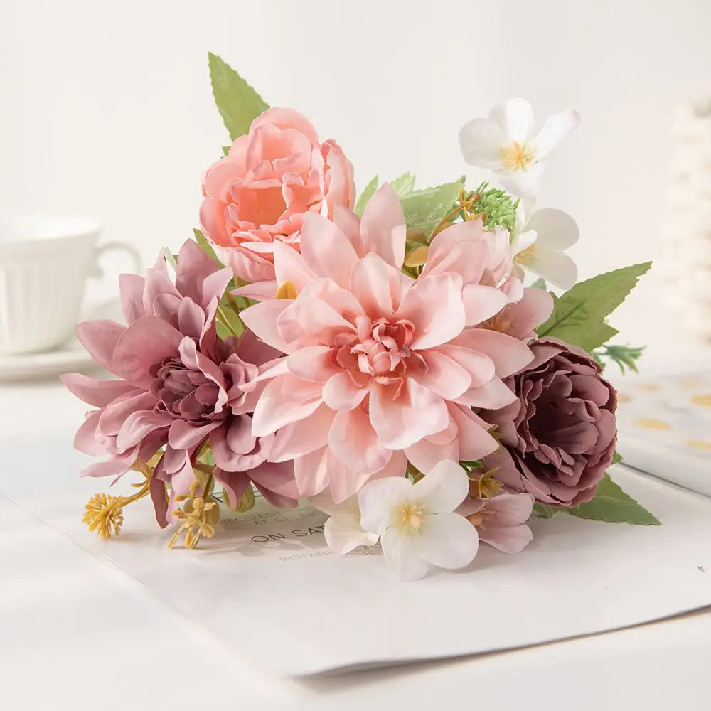 Silk Dahlia & Peony Artificial Flowers for Weddings & Decor