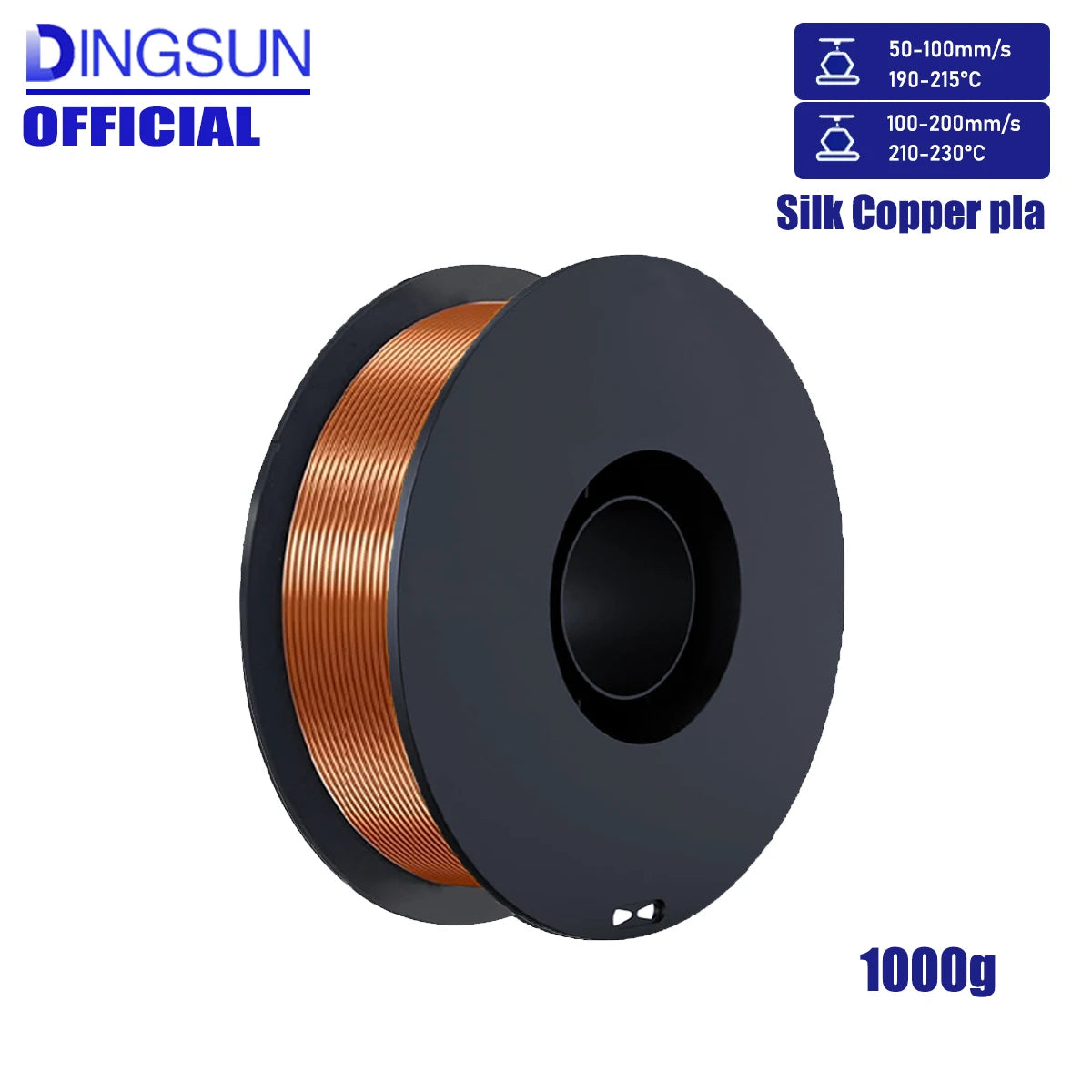 DINGSUN 3D Silk PLA+ Filament 1.75mm Multicolor 200g–1kg Spool