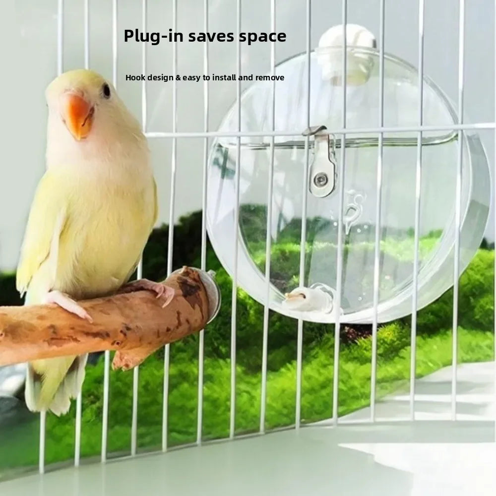 330ml Hangable Bird Water Bottle – Leak-Proof Transparent Feeder