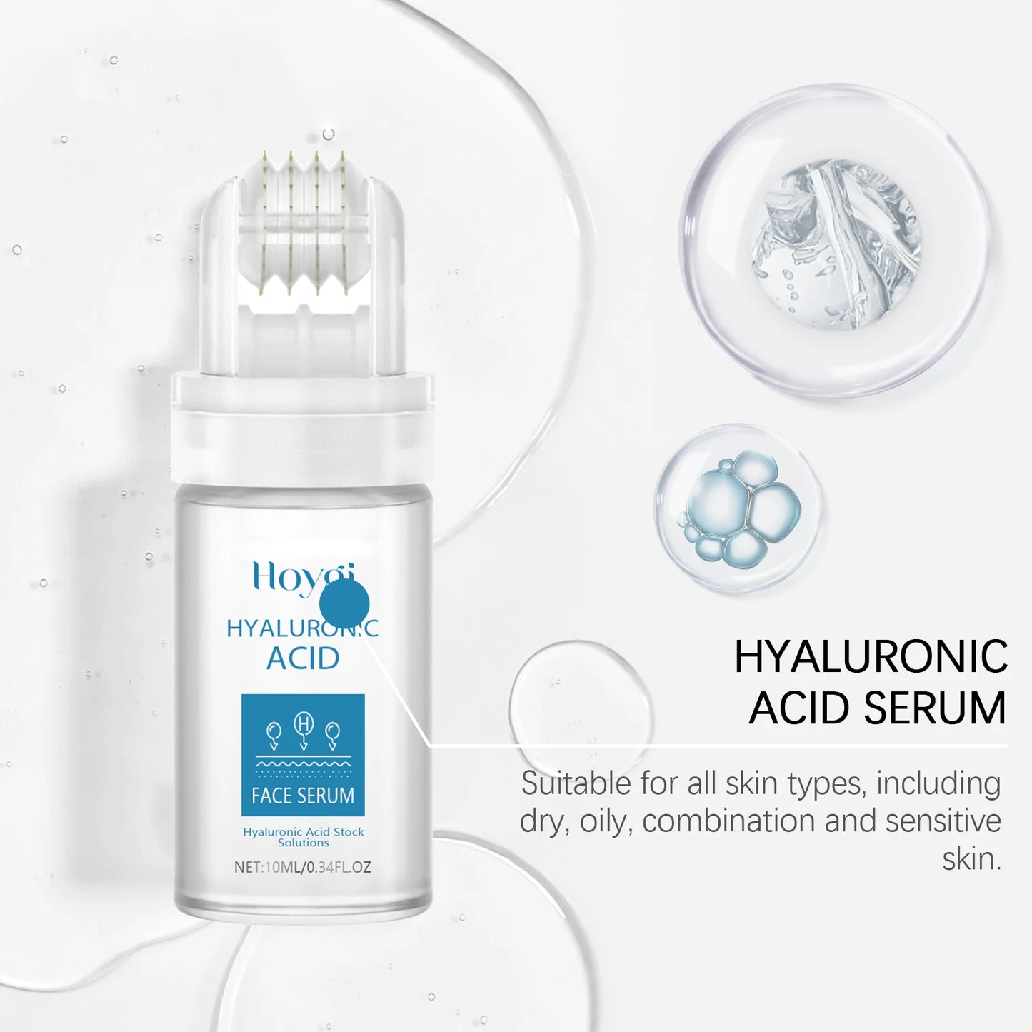 Hyaluronic Acid Microneedle Roller Serum – 0.25mm 64 Pins Peaceful Pleasures Health and Wellness