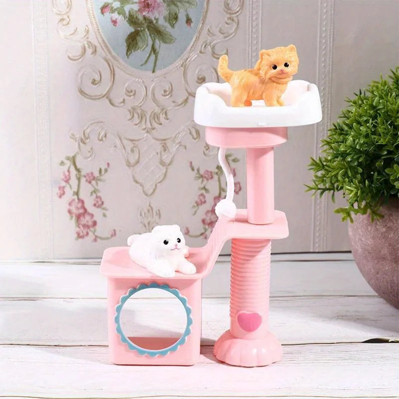 Kawaii Mini Cat & Dog Dollhouse Figures – 2 Sets | 1:12 Scale