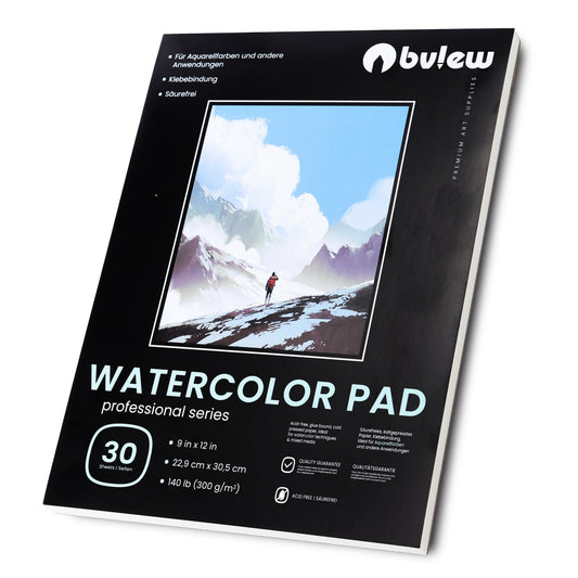 Bview Art Professional Watercolor Paper Pad 9x12 Inch 30 Sheets 140lb Peaceful Pleasures Health and Wellness 30 sheets
