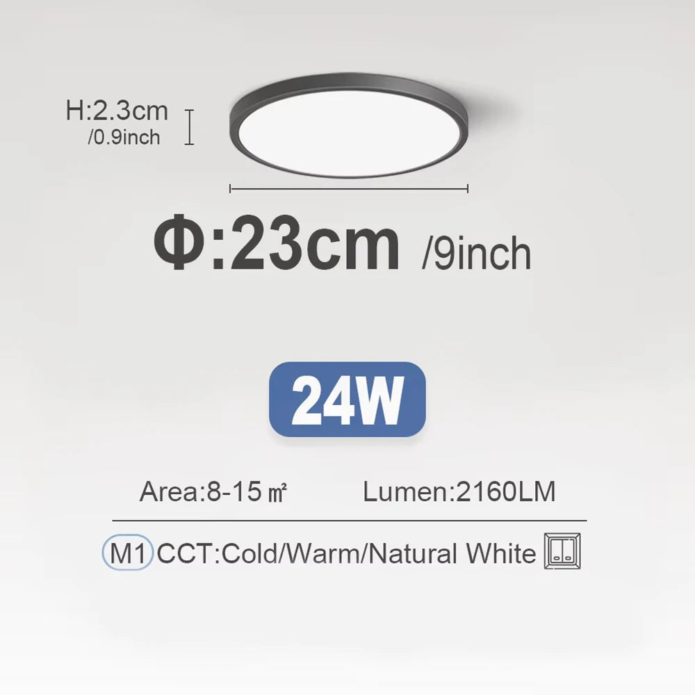 Ultrathin LED Flush Mount Ceiling Light 24W 28W 38W | 3 Sizes
