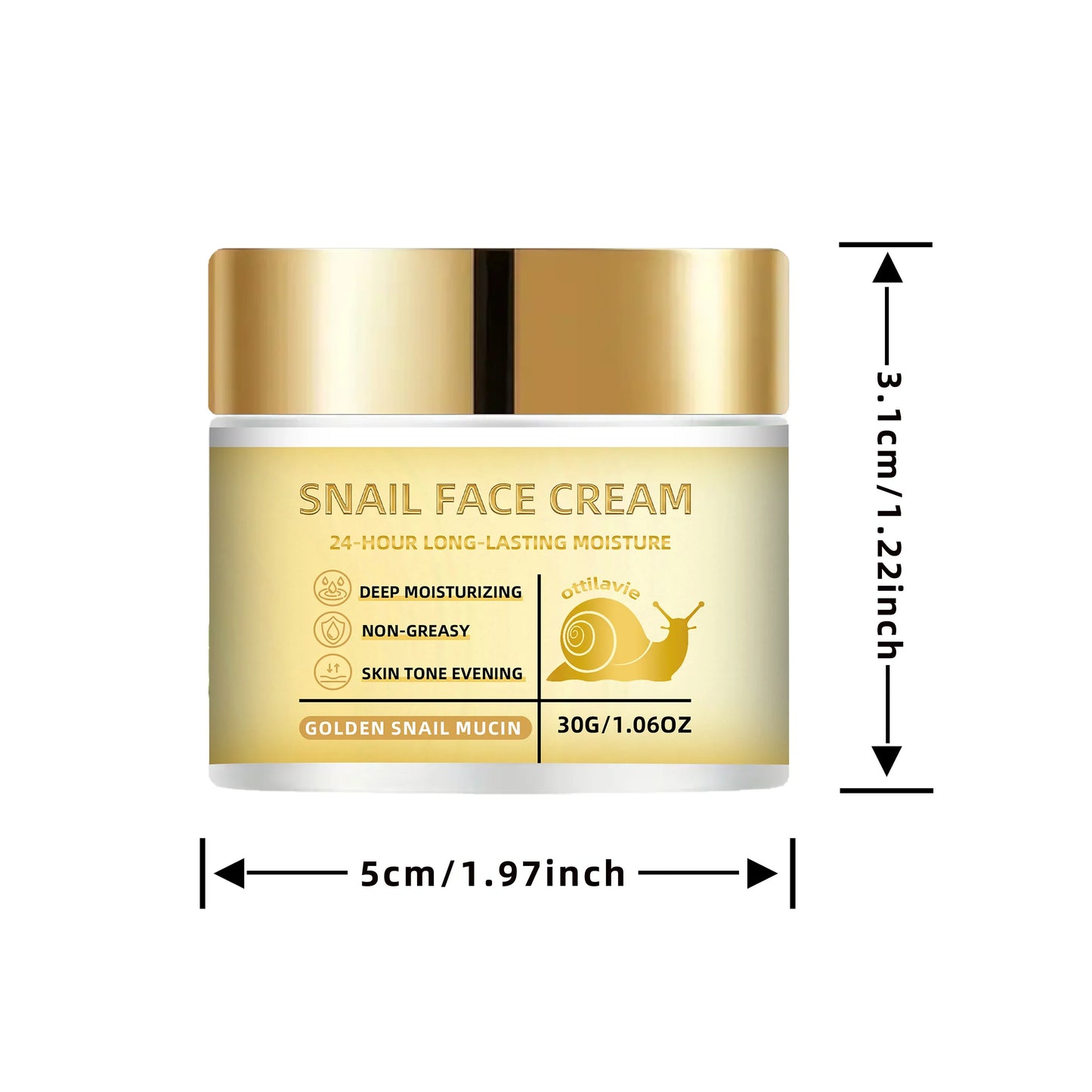 Ottilavie Snail Face Cream – Hydrating Moisturizer All Skin