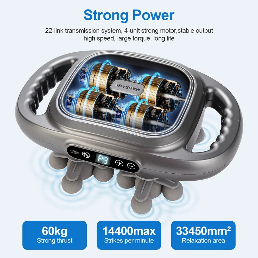 22-Head Deep Tissue Percussion Massage Gun, High-Power Vibration for Targeted in Back Neck & Shoulders Massage Peaceful Pleasures Health and Wellness