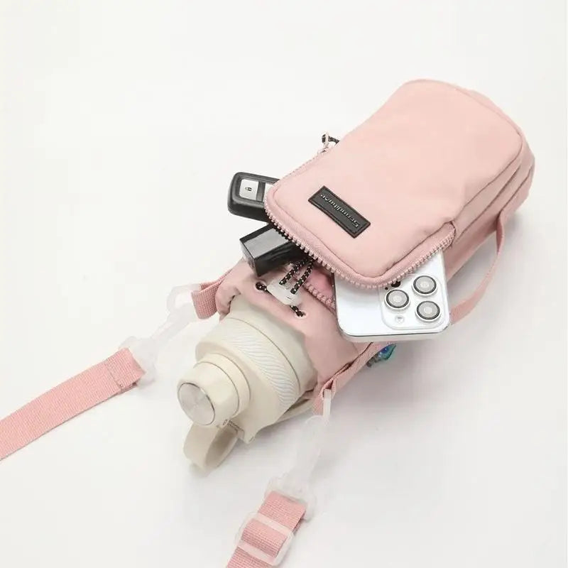Water Bottle Sling Carrier Bag | Zipper Pocket for Hiking