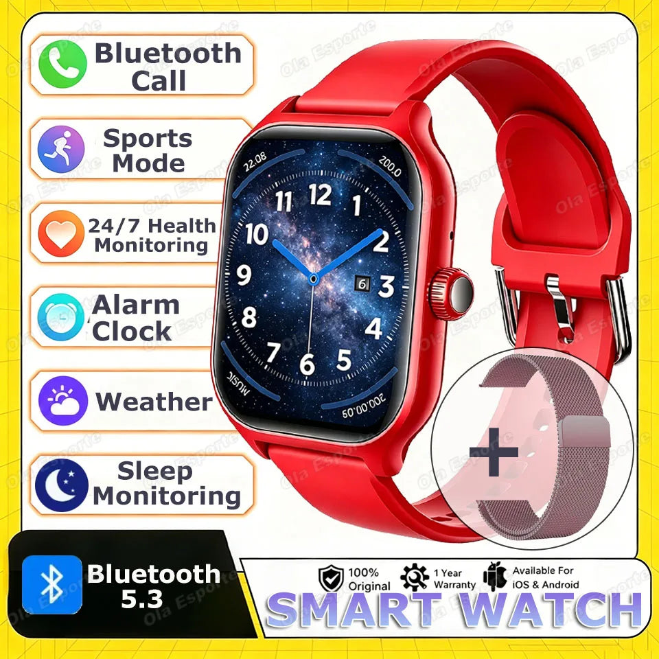2026 New Men's Smart Watch Women's Gift Heart Rate Blood Oxygen Sports Fitness Watch Electronics Bluetooth Call Smartwatch HW12 Peaceful Pleasures Health and Wellness Red20PkMilan