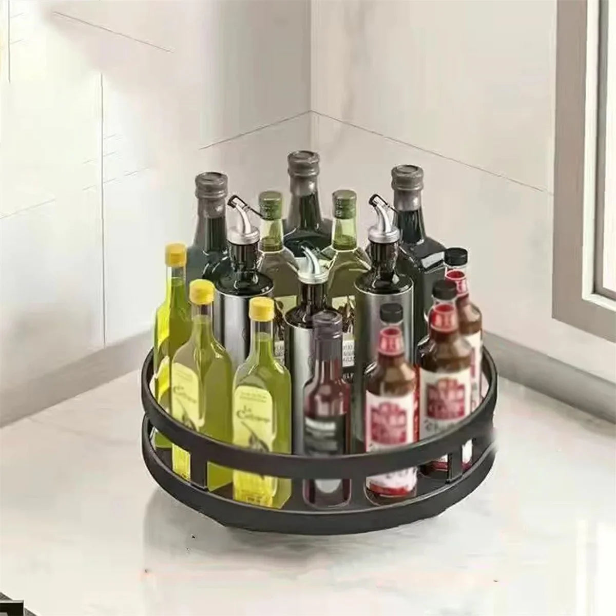 360° Rotating 3-Tier Spice Rack Organizer – Lazy Susan Kitchen