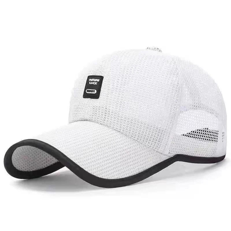 Visors Men Mesh Baseball Caps Sun Shield Cap Outdoor Sports Net Hats For Male Breathable Individuality Men's Hats Peaceful Pleasures Health and Wellness White ONE SIZE