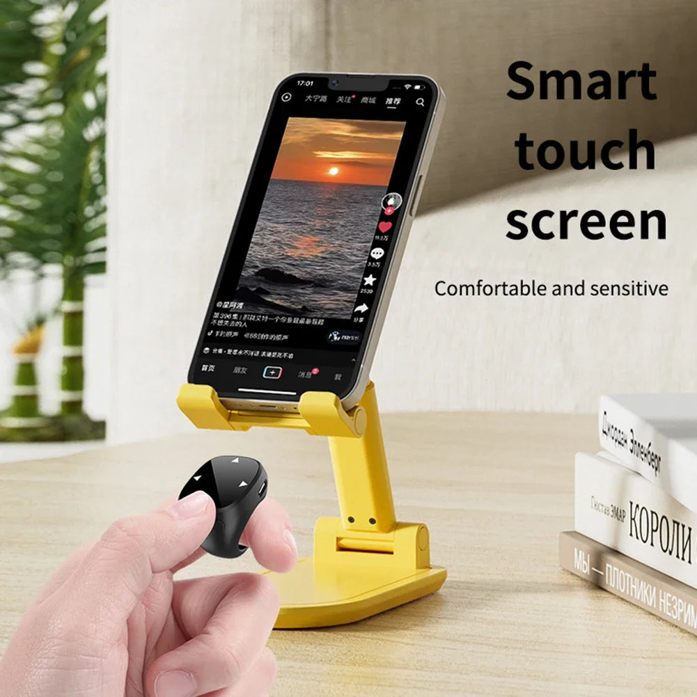Bluetooth 5.3 Finger Ring Remote – TikTok Scroll & Selfie