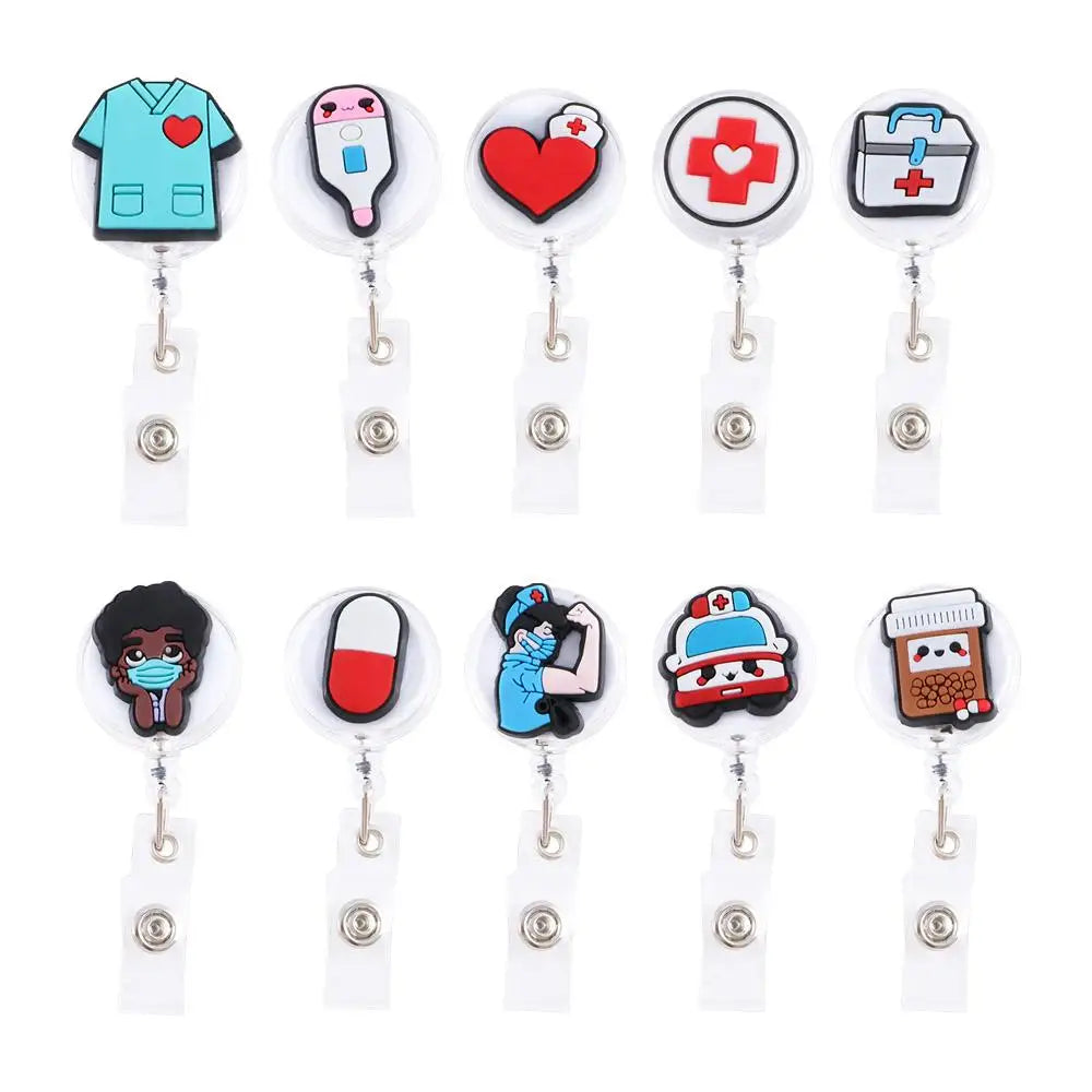 Clips Nurse Doctor Students Card Name Card Holder Nurse Badge Holder Retractable Badge Reel ID Card Clips Hospital Badge Holder Peaceful Pleasures Health and Wellness