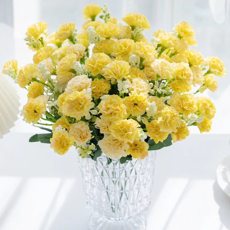 Artificial Silk Carnation Stems 15 Heads – Wedding & Home Décor Artificial Flower Stems Peaceful Pleasures Health and Wellness