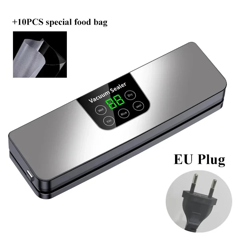 Household vacuum sealing machine cutting knife vacuum preservation machine small sealing machine food plastic sealing machine Peaceful Pleasures Health and Wellness Grey EU Plug