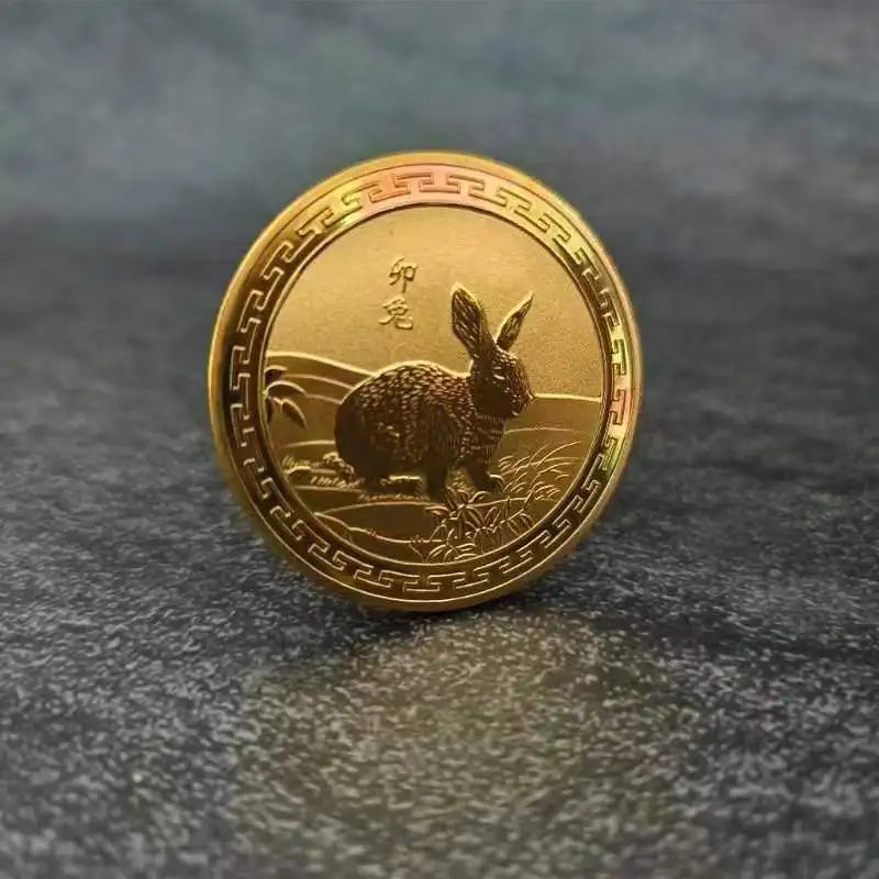 45mm Chinese Coins Lucky Animal Dragon Snake Horse Sheep Collectible Coins Metal Collection New Year Souvenir медали наградные Peaceful Pleasures Health and Wellness Rabbit