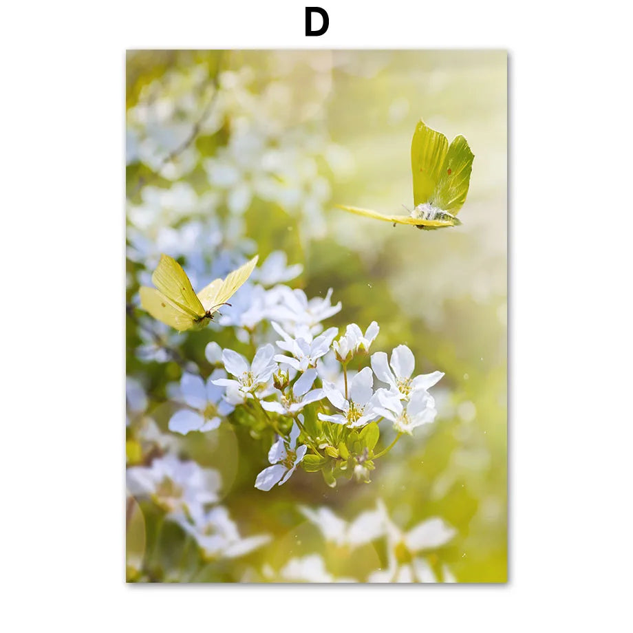 Spring Floral Frameless Canvas Print | Modern Wall Art Poster Canvas Wall Art Print Peaceful Pleasures Health and Wellness D 50x70cm Unframed