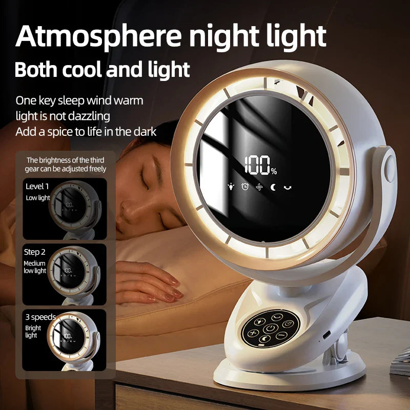 Rechargeable Desktop Fan 4000mAh – Remote & Night Light