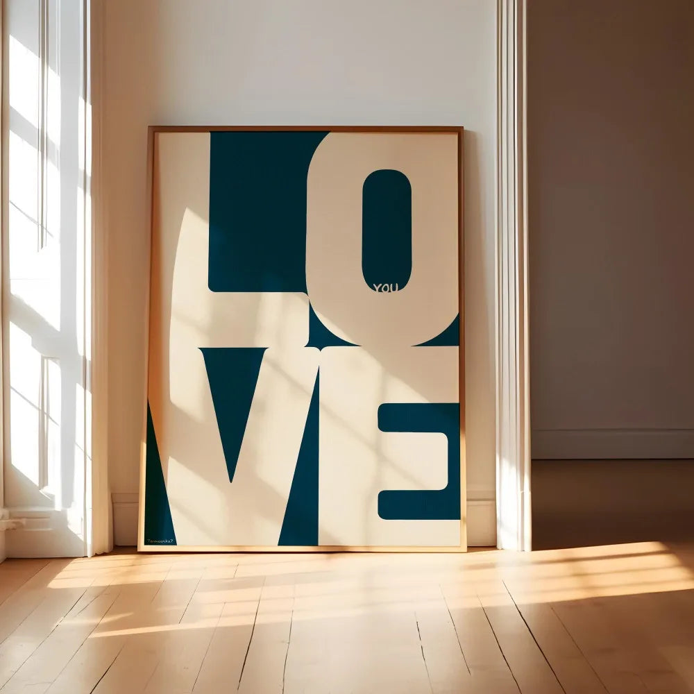 Blue Red Love Minimalist Canvas Wall Art | Valentine's Decor