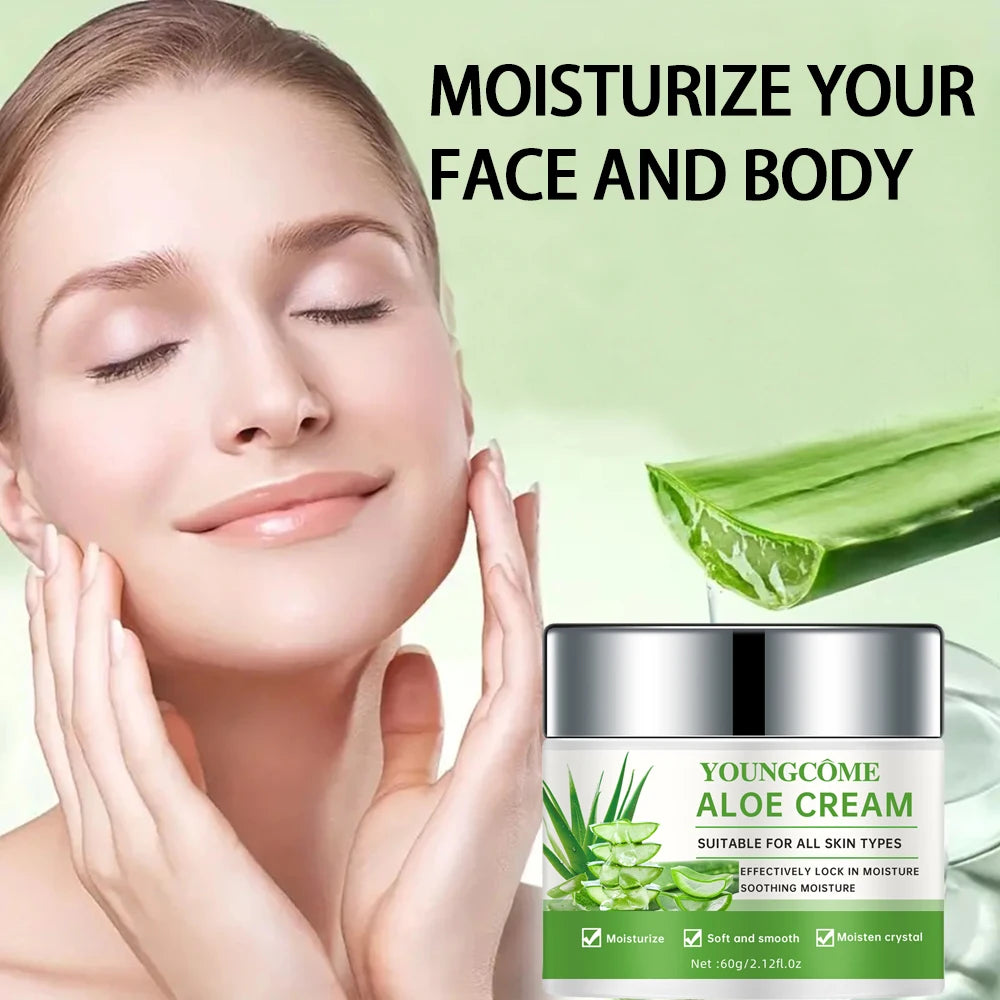Aloe Vera Deep moisturizing cream, effectively locks in moisture and sooth skin, suitable for all skinall skin types, men and wo Peaceful Pleasures Health and Wellness