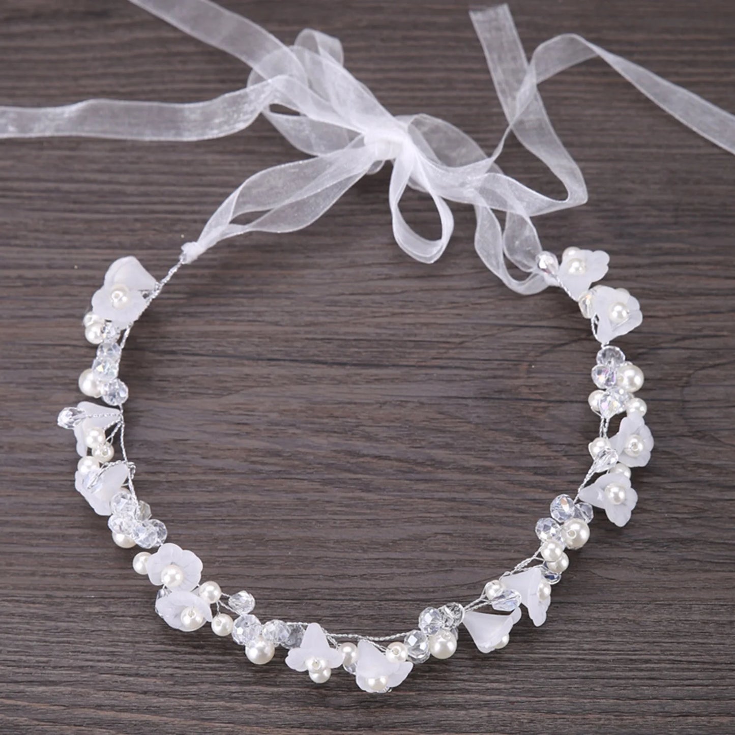 Bridal Hairband Hair Jewelry Birthday Party Crystal Headpiece with Ribbon for Birthday Party And Pageant Peaceful Pleasures Health and Wellness