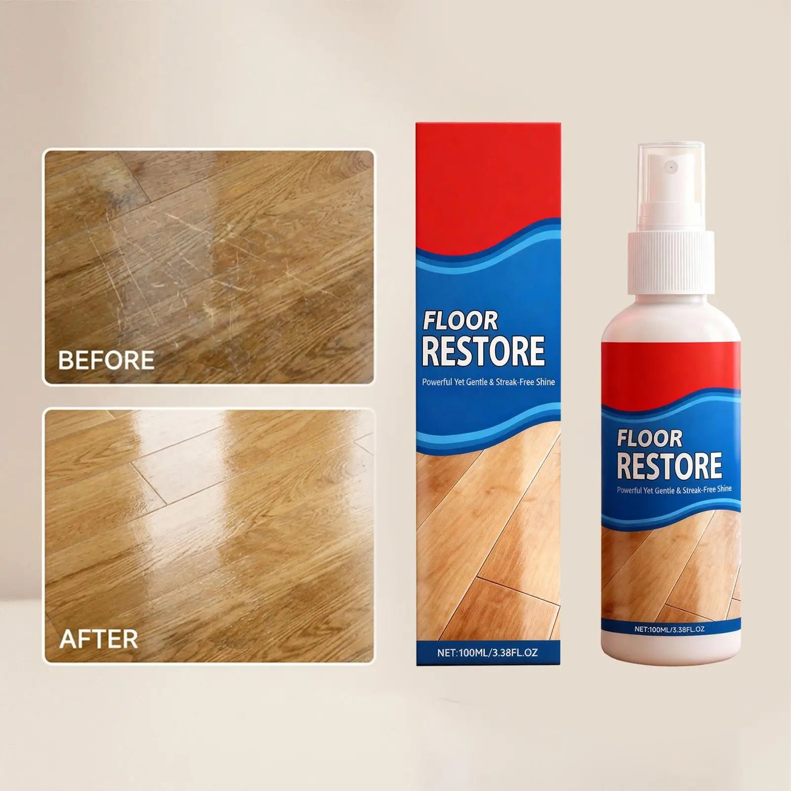 Wood Floor Restorer Professional Repair Cleaner Scratch Removal Wood Floor Spray for Tile Laminate Stone Living Room Kitchen Peaceful Pleasures Health and Wellness