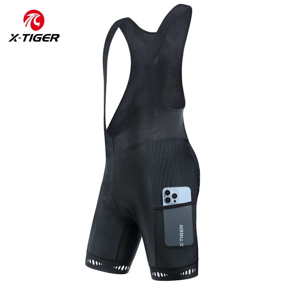 X-TIGER Men's 5D Padded Cycling Bib Shorts | 3 Pockets