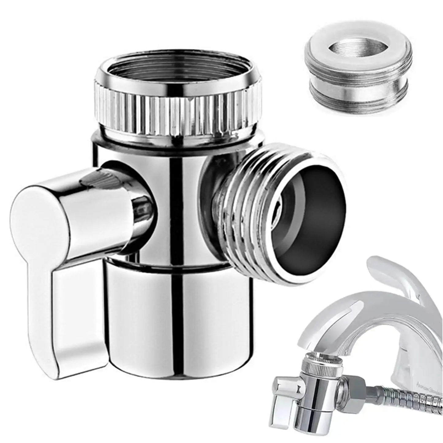 3-Way Shower Diverter Valve | Brass Faucet Splitter M22/M24
