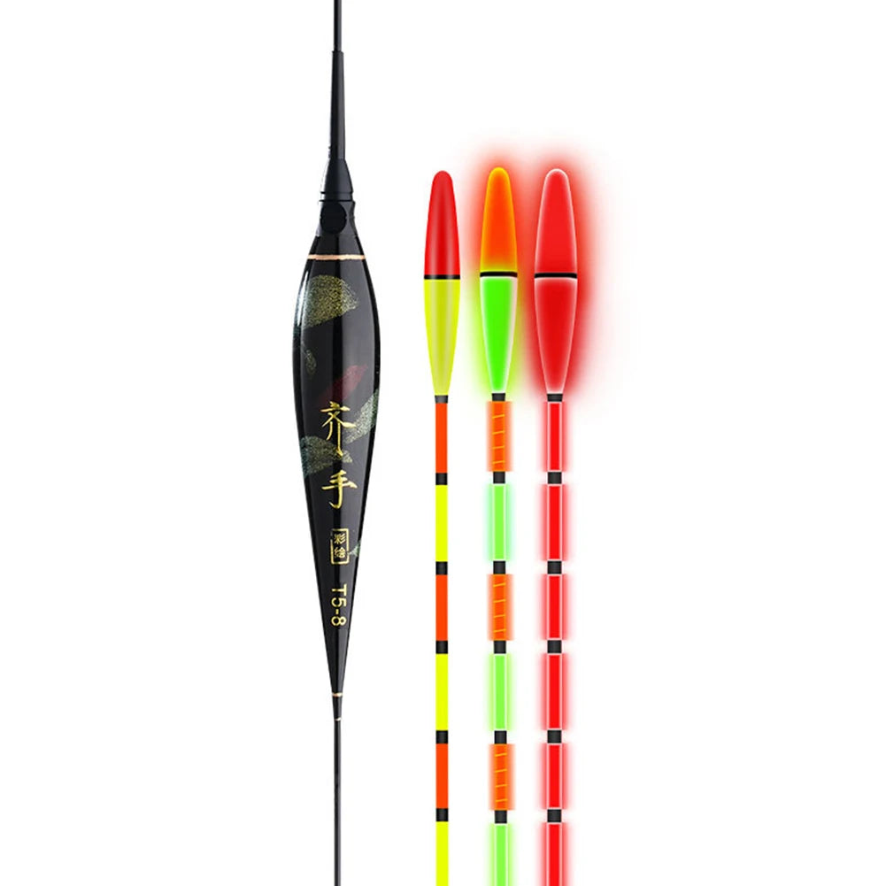 Fish Bite Reminder Thickened Eye-catching Luminous Fishing Floats Bite Hook Color Changing Sensitivity Night Accessories Tackle Peaceful Pleasures Health and Wellness Model T5-08