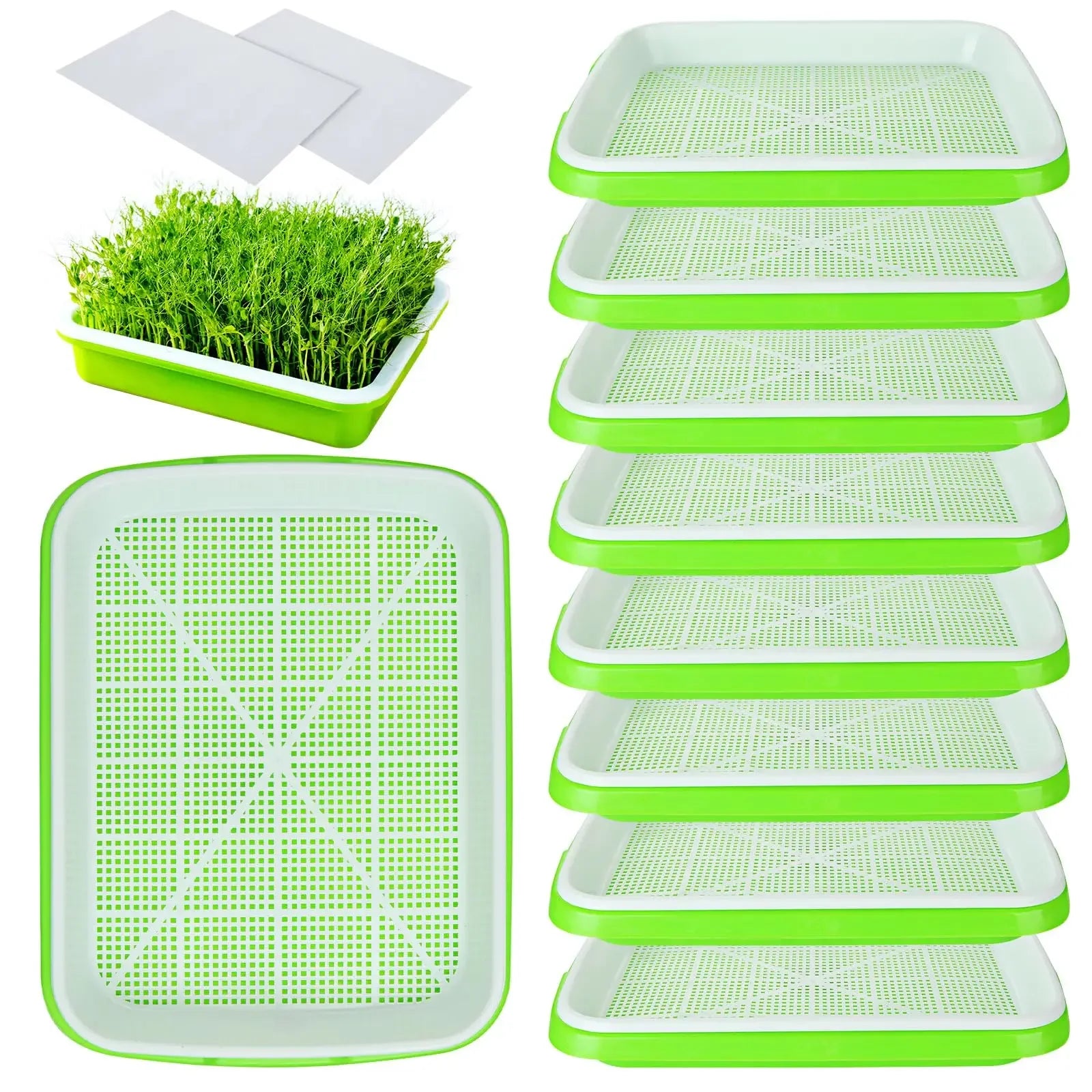 Microgreens Sprouter Tray Hydroponic/Sprouting Tray For Sprout Horticultural Hydroponic Systems Tray Garden Nursery Potted Peaceful Pleasures Health and Wellness