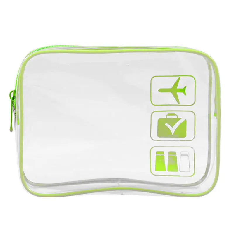 Transparent PVC Makeup Bag for Women Large Capacity Waterproof Handless Travel Toilet Bag Portable Storage Peaceful Pleasures Health and Wellness Green