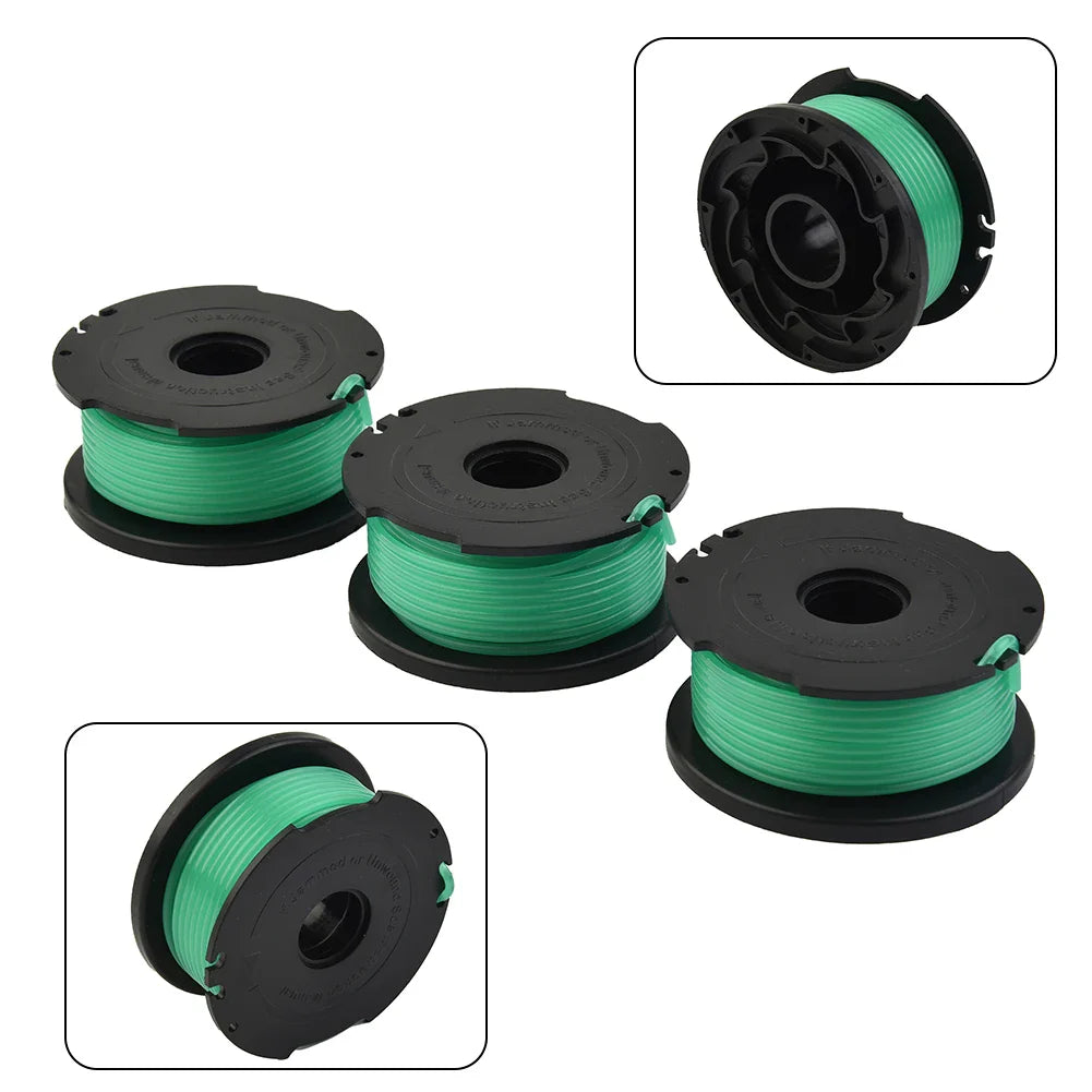 3-Pack Trimmer Spool Line Kit for Black+Decker GL7033 GL8033 GL9035