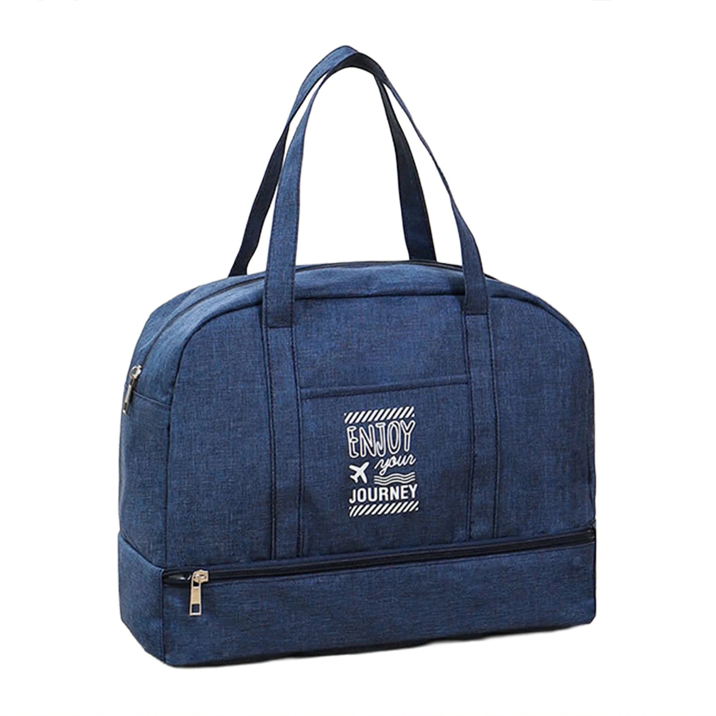 Men's Travel Bag Waterproof Oxford Cloth Large Capacity Double Layer Design for Business and Travel Peaceful Pleasures Health and Wellness Large navy