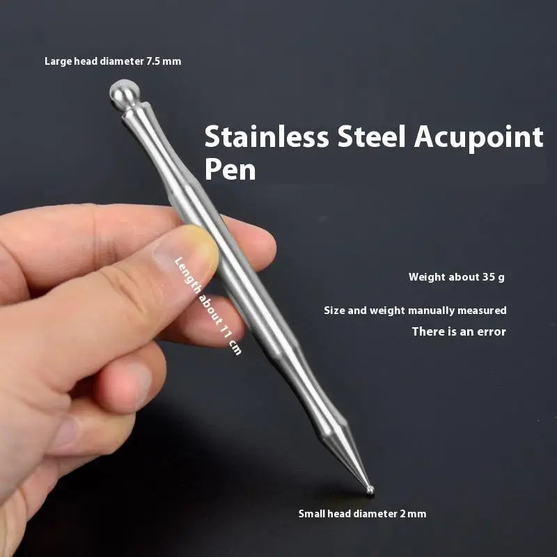 Acupuncture Pen Reflexology Tools Acupressure Pen Stainless Steel/Brass Massage Pen Reflexology Pressing Point Massager Tool For Peaceful Pleasures Health and Wellness Silver