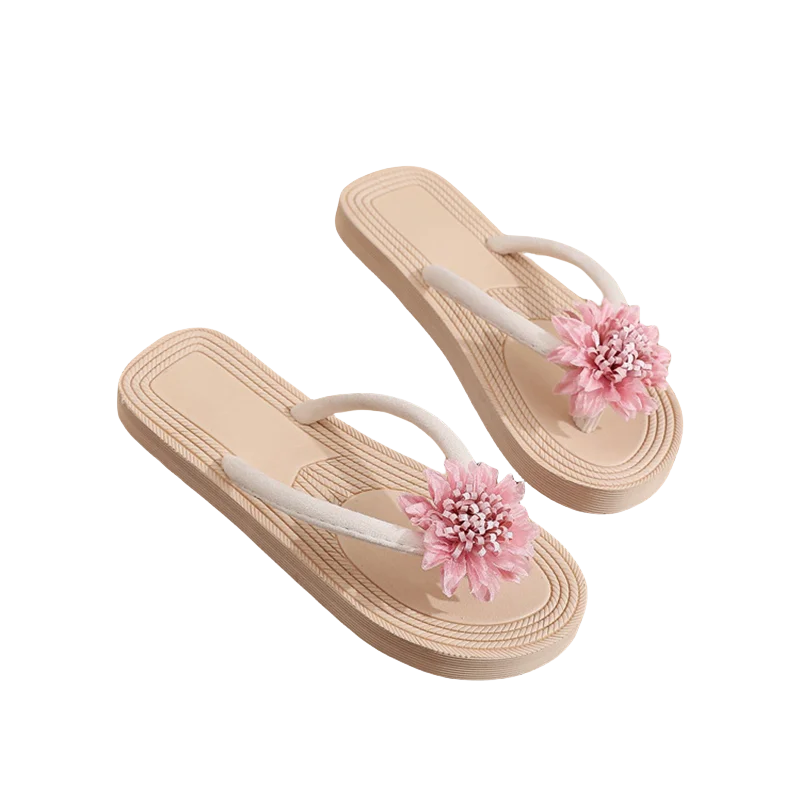 Women's Floral Flip Flops | Thick Sole Beach Sandals – JPNTKY