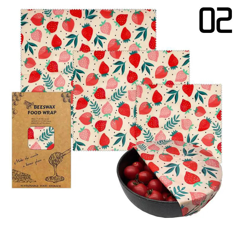 Organic Beeswax Food Wraps | Reusable Eco-Friendly Set of 3