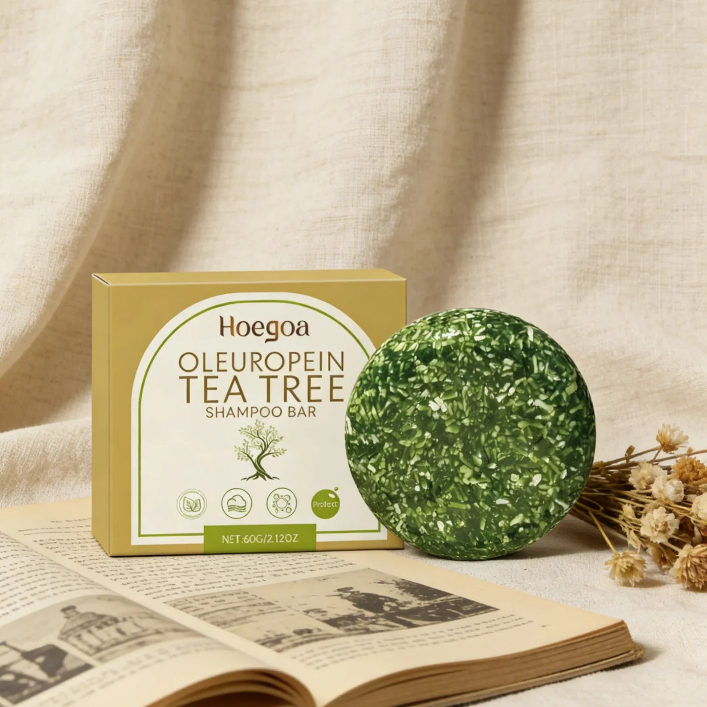 Tea Tree Oleuropein Solid Shampoo Bar – Strengthen & Shine
