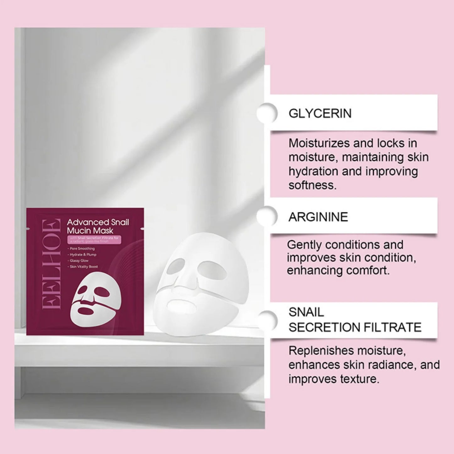 Snail Mucin Sheet Mask – Hydrating, Glass Skin & Glow