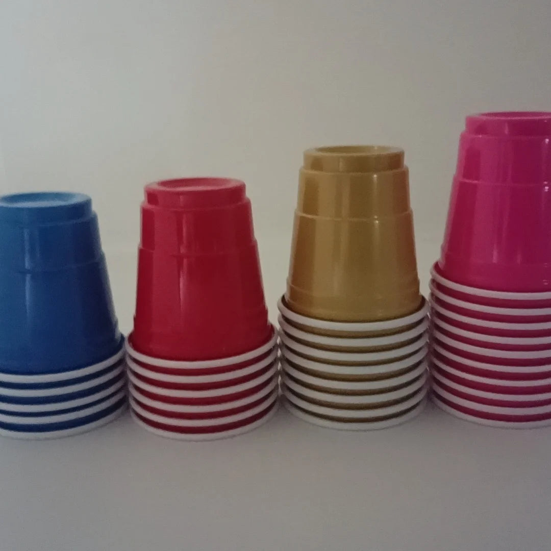 200Pack 2OZ Mini Party Cups Plastic Shot Glasses Red Disposable Cups for Christmas Birthday Wedding Holiday Celebrating Party Peaceful Pleasures Health and Wellness 50PCS per color 50ml