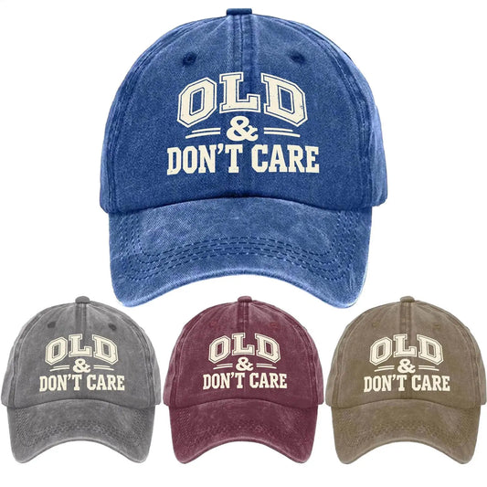 Vintage Distressed Baseball Cap | "Old Don't Care" Unisex Hat Baseball Cap Oasis Select