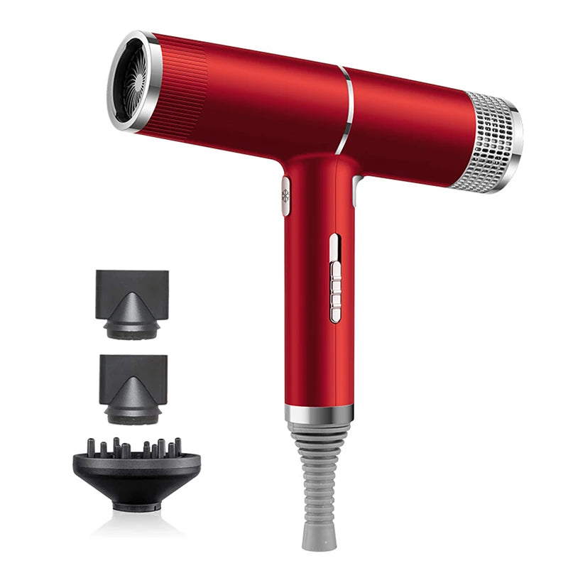 Best-selling hair dryer, multi-functional hair dryer, USB powerful vacuuming fan, portable hair dryer Peaceful Pleasures Health and Wellness Red 100V-240V US Plug