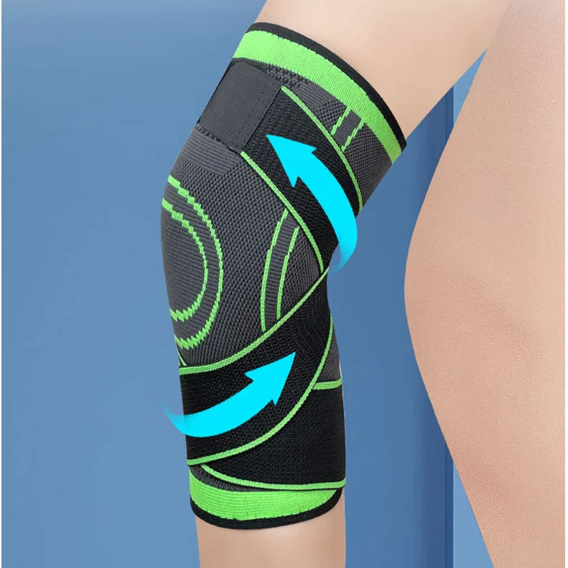 Motion Compression Knee Guard in Lightweight Knitted Style for Cycling and Basketball with Breathable Wrapped Straps Peaceful Pleasures Health and Wellness