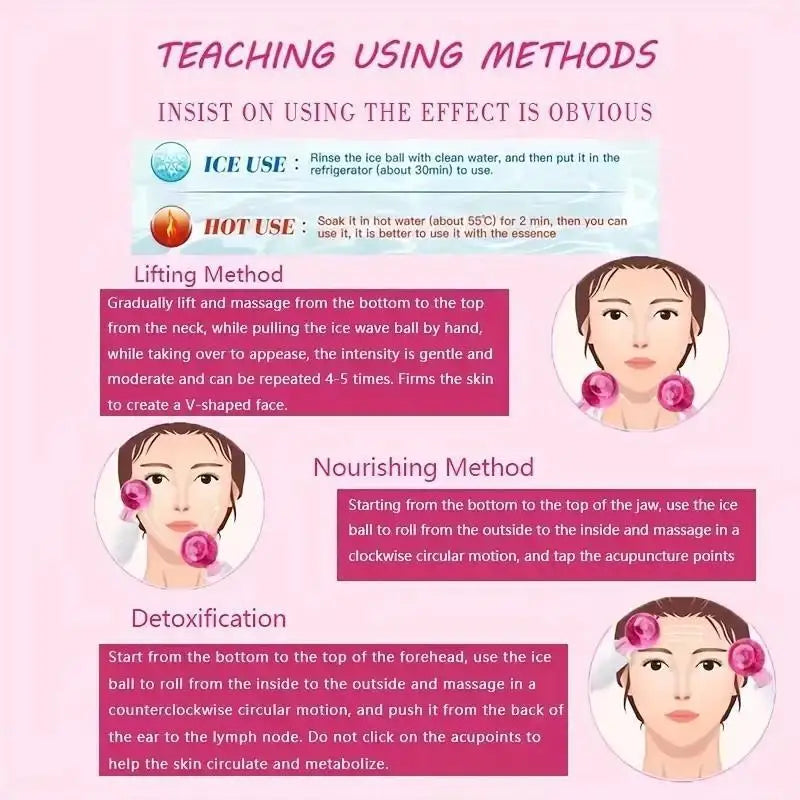 2Pcs Box LCE Globes For Facials Cooling LCE Balls For Face LCE RollerFacial Massager Freezer LCE Globes Tool For Face And Eyes Peaceful Pleasures Health and Wellness