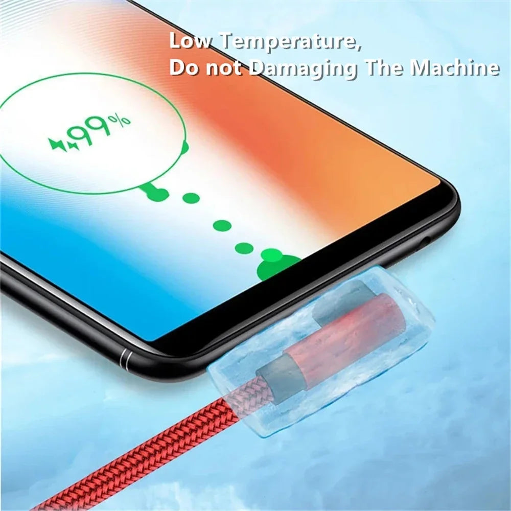 90° USB-C Fast Charging Cable 66W 6A Braided – Up to 3M