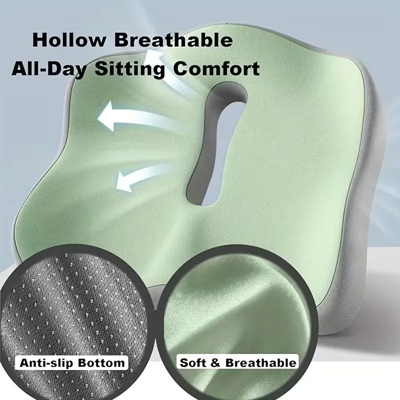 Ergonomic Memory Foam Seat Cushion | Tailbone & Coccyx Support