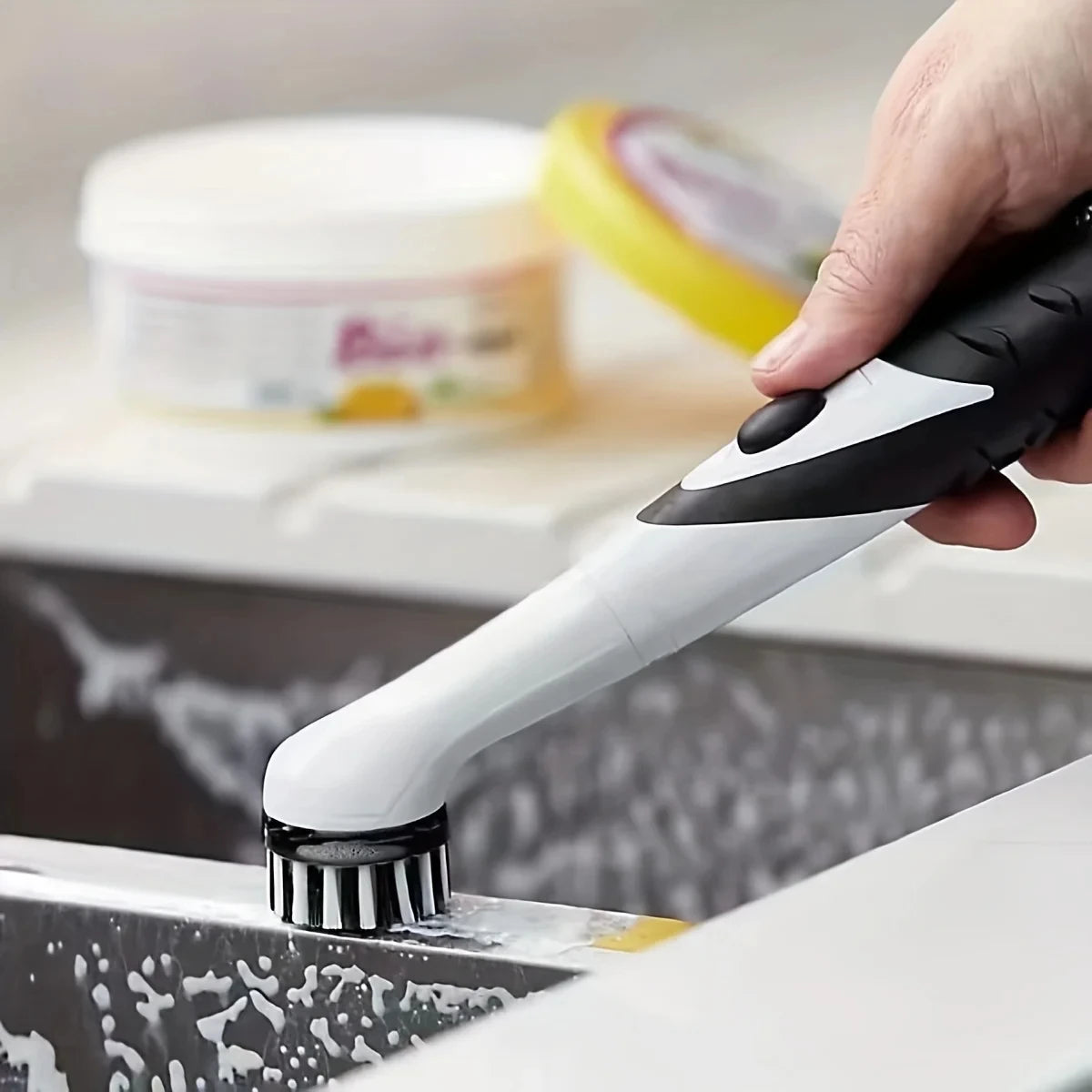 leaning brush Cleaning Tool With 4 Brushes Multifunctional Electric Cleaning Brush Cleaning Supplies Peaceful Pleasures Health and Wellness