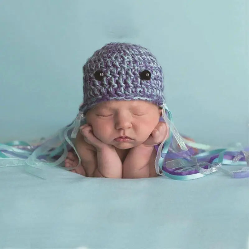 Newborn Octopus Crochet Hat | Baby Photography Prop 0–6M