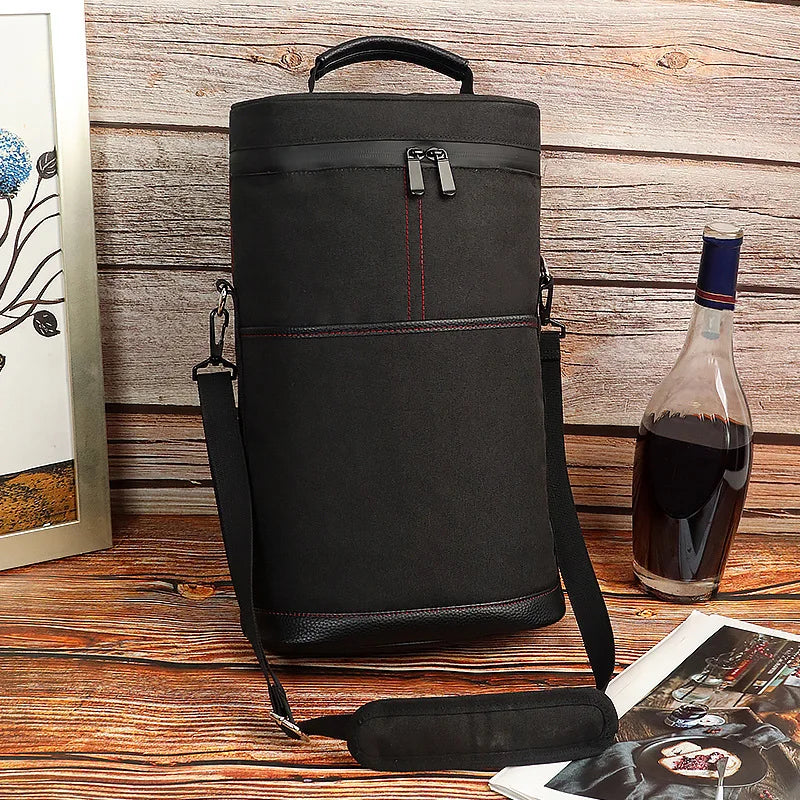 Cooler Bag for 2 Bottles Wine Bag Portable Bucket Carrier with Ice Champagne Picnic Pack Free Shipping Soft Cooler Bottle Opener Peaceful Pleasures Health and Wellness