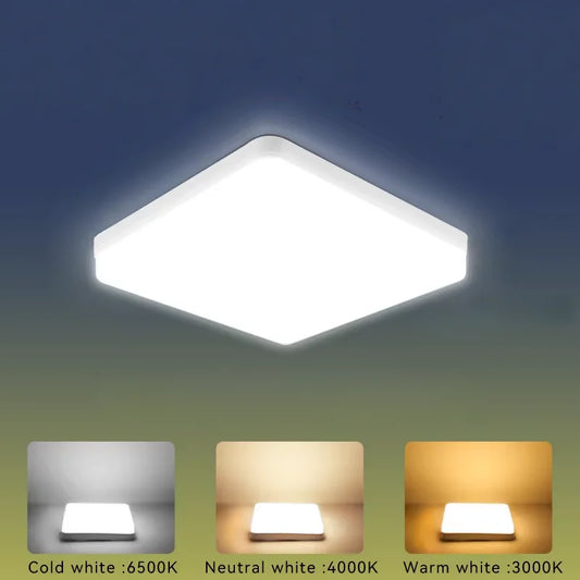 RUNTOIN Square LED Ceiling Light 18–48W | Modern Panel Lamp LED Ceiling Light Peaceful Pleasures Health and Wellness