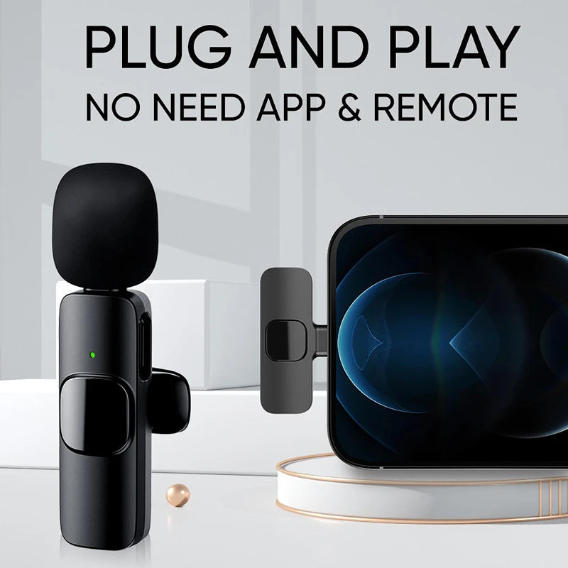 Wireless Lavalier Microphone Audio Video Recording Mini Mic for Type-C Smartphones Vlogging Facebook Videos Audio Recording Peaceful Pleasures Health and Wellness