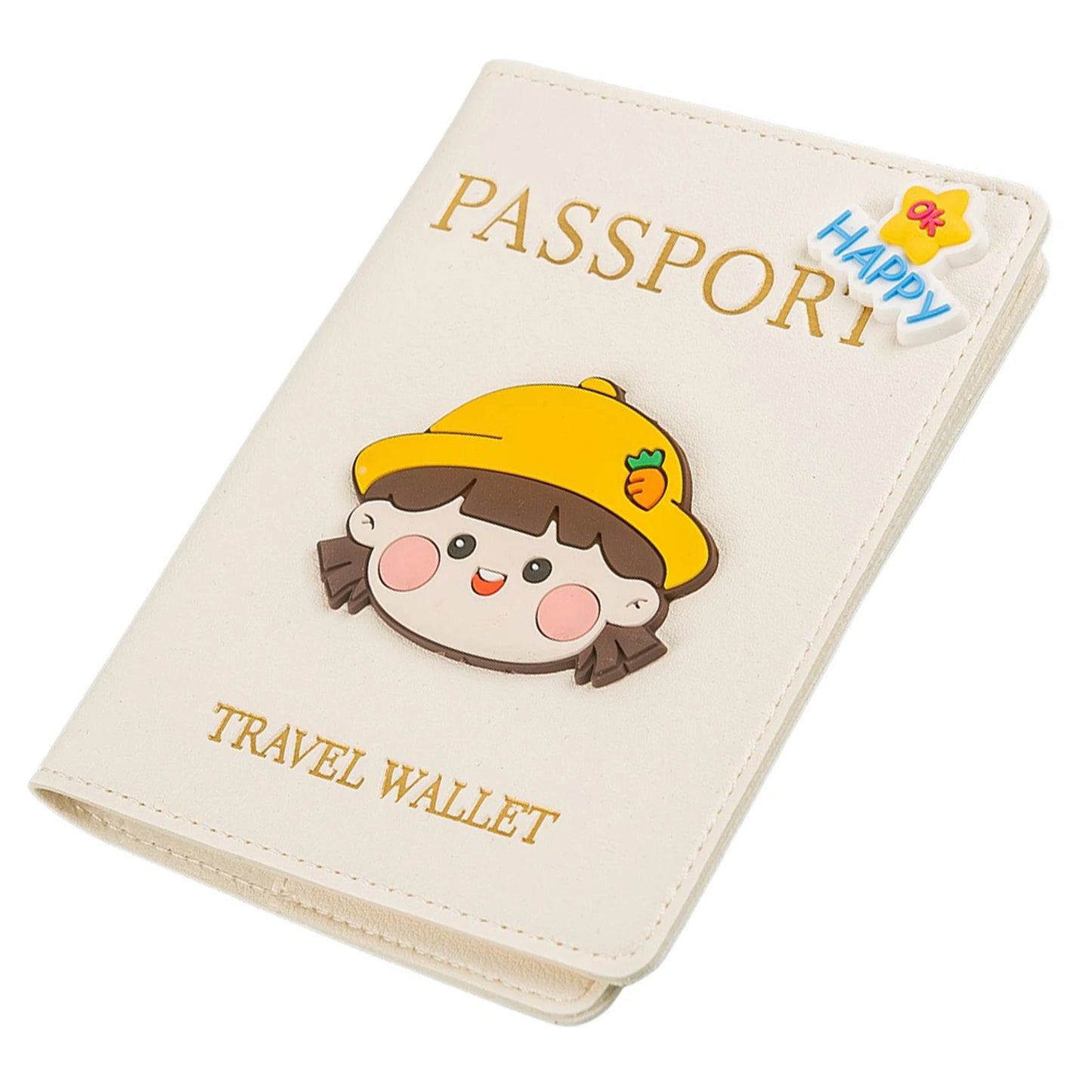 PU Leather Passport Protective Cover,Fashion Travel Document Holder,Cartoon Themed Passport Cover,Versatile Document Organiser Peaceful Pleasures Health and Wellness A