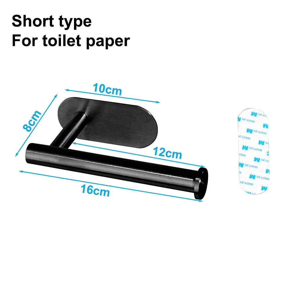 Stainless Steel Adhesive Paper Towel & Toilet Roll Holder